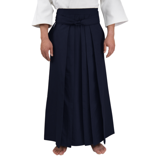 Blue Tetron Aikido Hakama - Front View