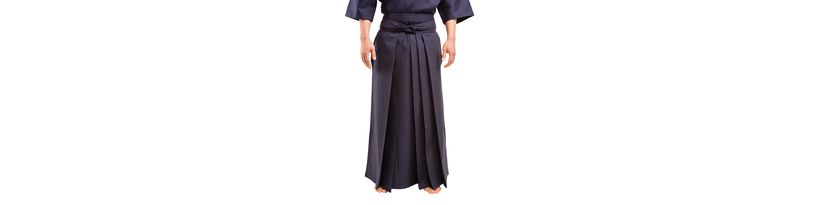 H-1-21 Polyester Rayon Kendo Hakama - Front