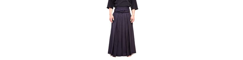 Wide Maehaba Tetron Hakama - Navy